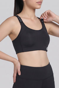 Zelocity  Medium Impact Quick Dry Sports Bra - Black Beauty — thumbnail 4
